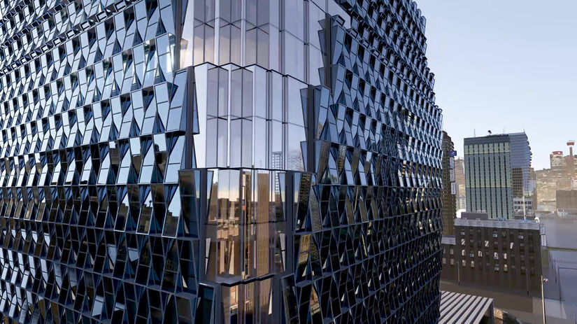 Skyscraper exterior video rendering